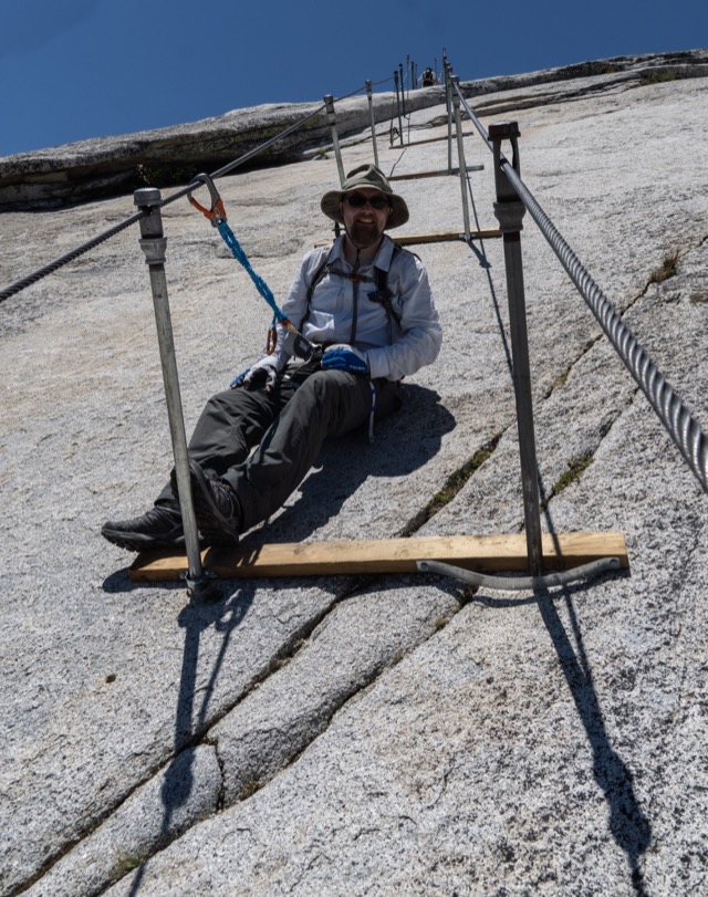 James taking a break on the way down Half Dome. ©2021 David Rogers