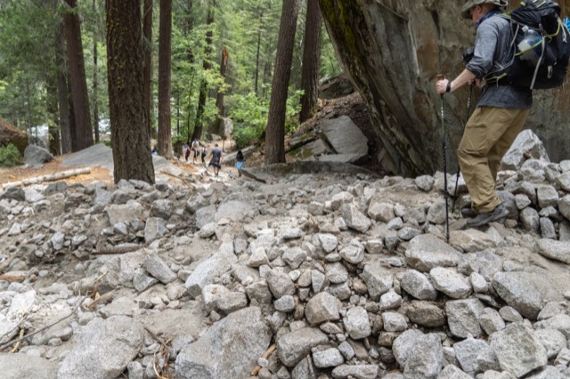 James scrambling over one of the eight slides. ©2021 David Rogers