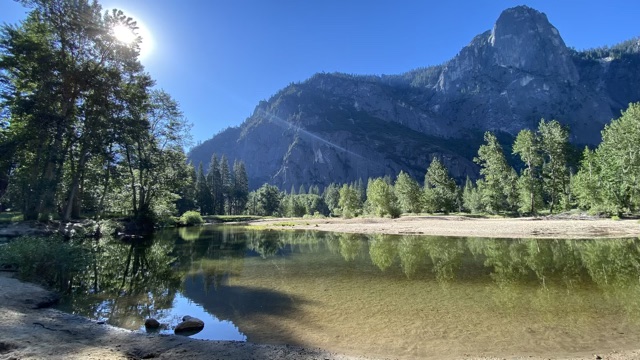 Merced River in Yosemite valley in the morning