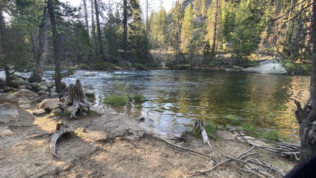 View of the Merced River near the campsite at Little Yosemite valley